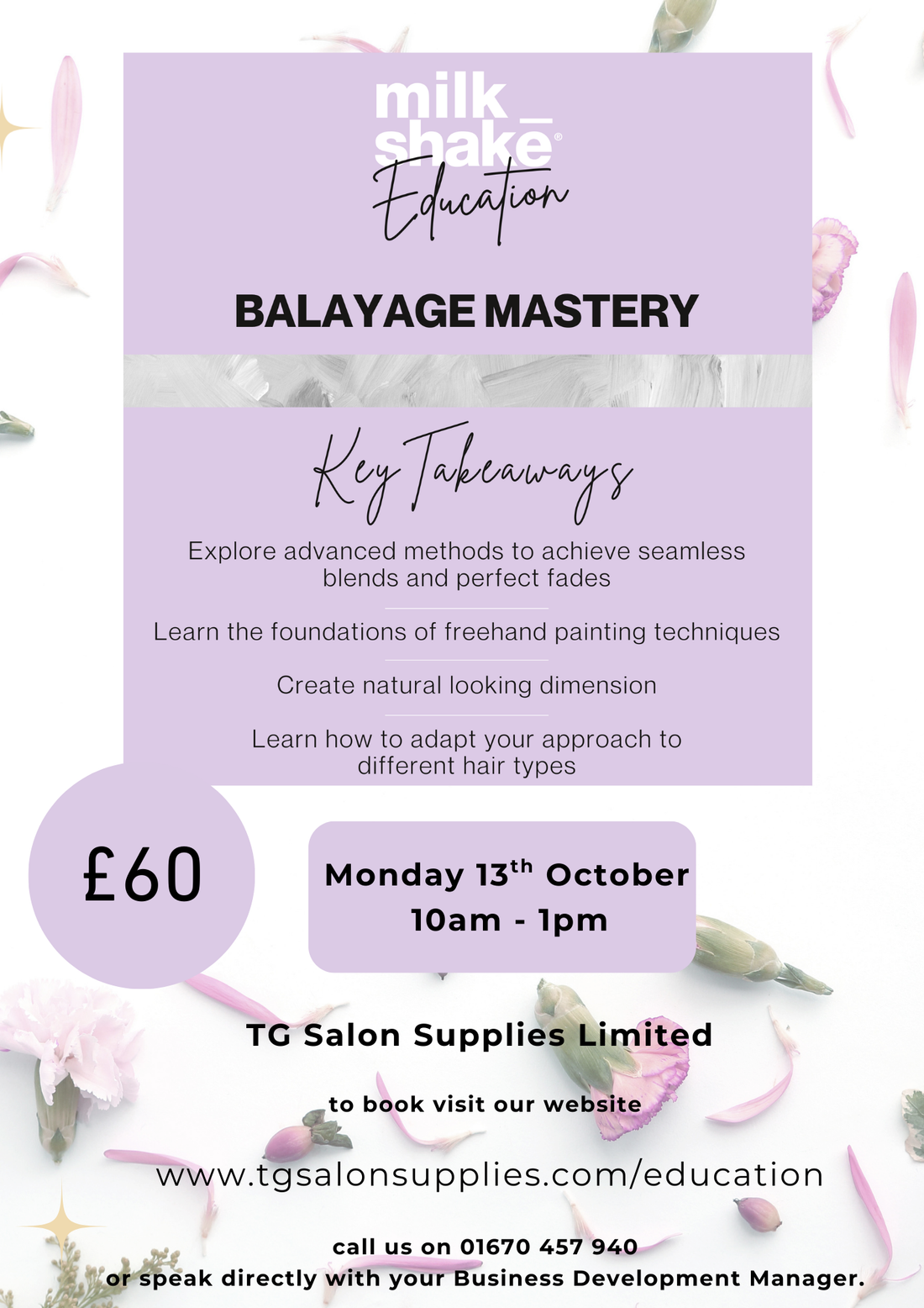Monday 13th October - Balayage Mastery with Andrew Smith - 10am - 1pm